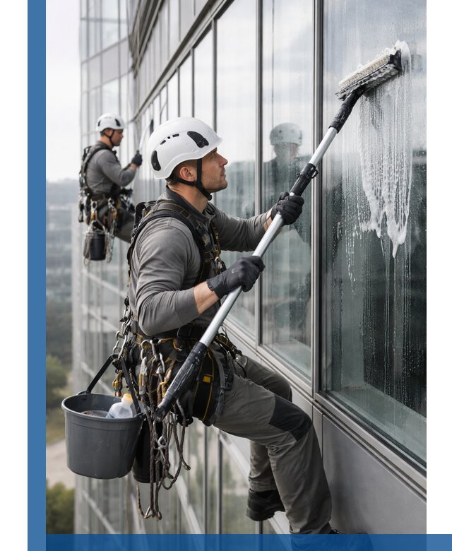 Высотная мойка сплошного остекления с выездом в Бийске