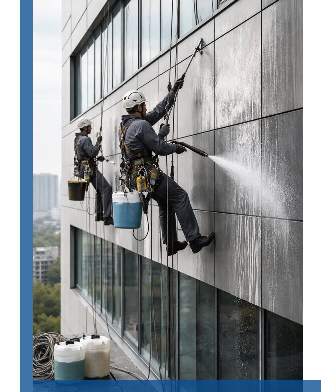 Профессиональная мойка вентилируемых фасадов в Бийске