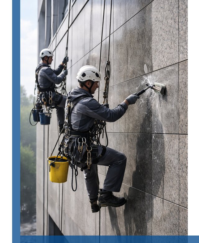 Профессиональная мойка фасада из керамогранита в Бийске