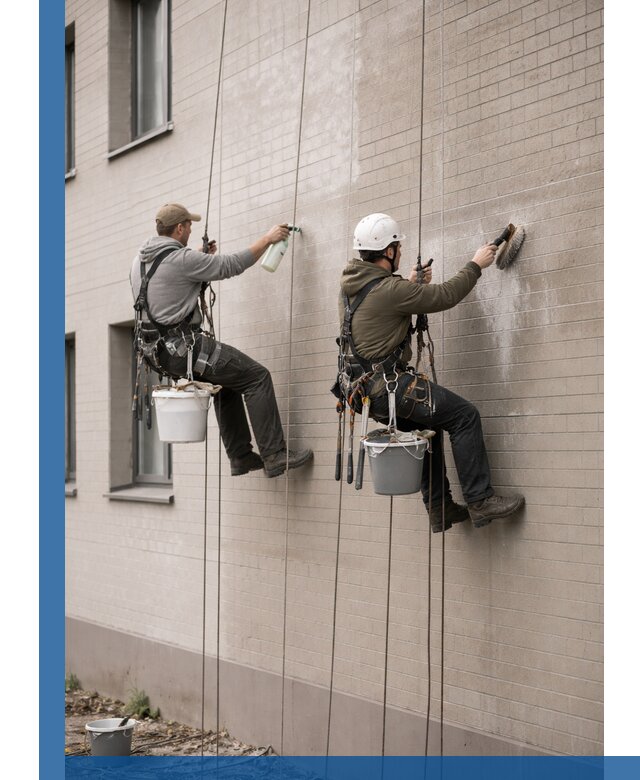 Удаление высолов с фасада зданий в Бийске без повреждений и следов