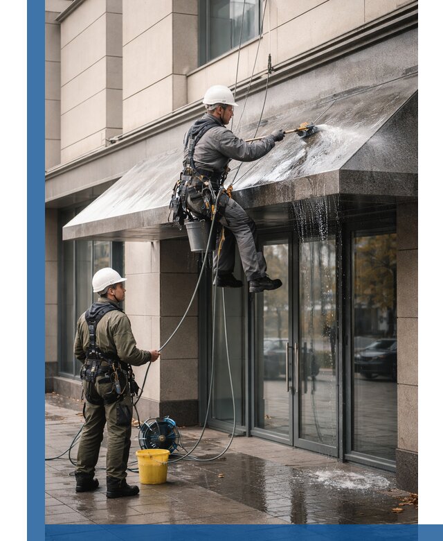 Профессиональная мойка козырьков и навесов в Бийске