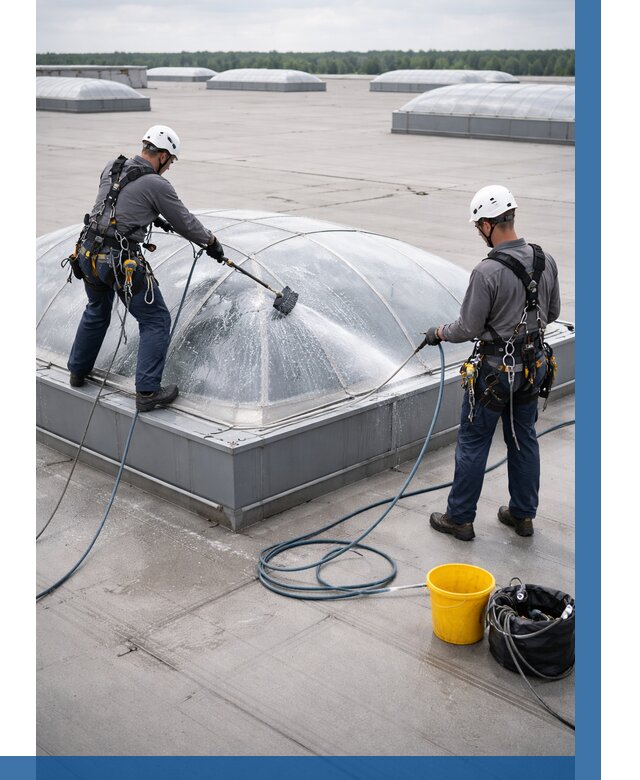 Мойка зенитных фонарей в Бийске, заказать от 4674 р. | ВЫСОТНИК-Бск