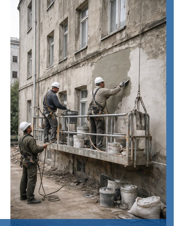 Капитальный ремонт фасада в Бийске от 4363 р. | ВЫСОТНИК-Бск