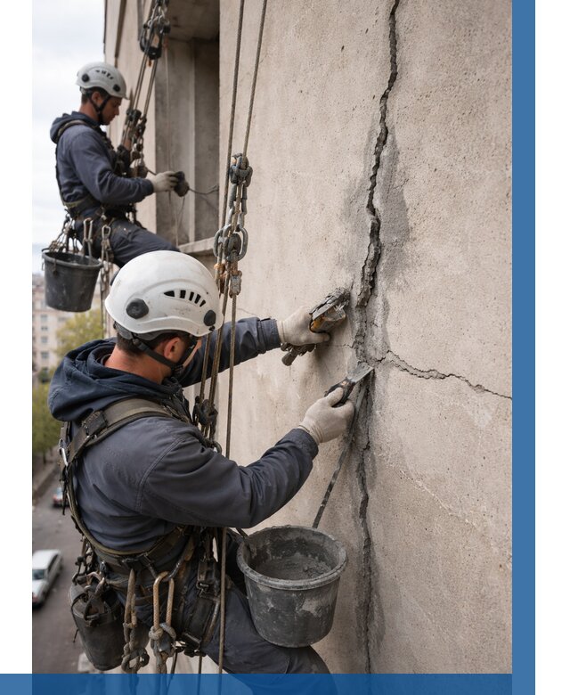 Заделка трещин на фасаде в Бийске от 935 р. | ВЫСОТНИК-Бск