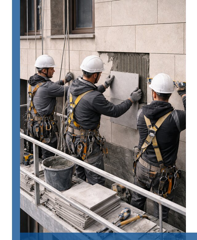 Ремонт облицовки фасада плиткой в Бийске с гарантией