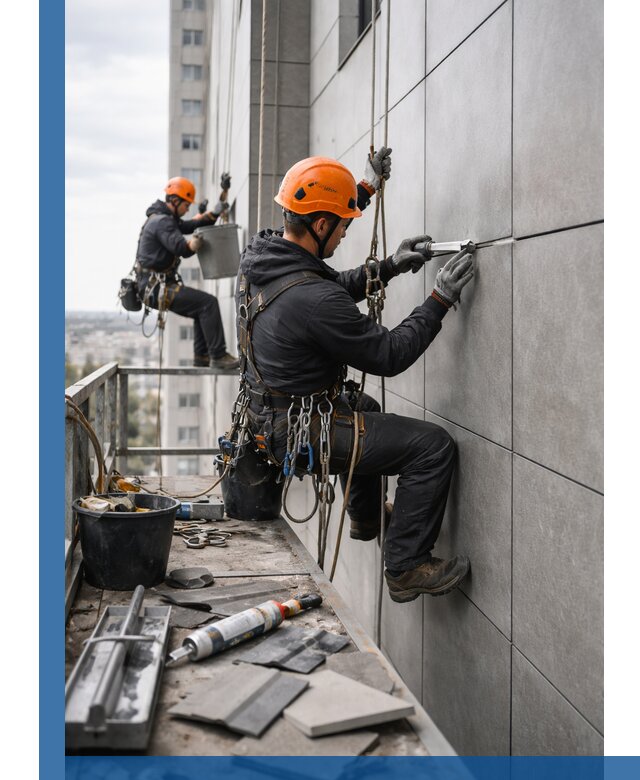 Профессиональный ремонт фасада из керамогранита в Бийске