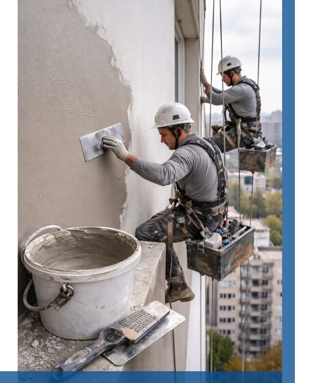 Шпаклевка фасада на высоте в Бийске от 727 р. | ВЫСОТНИК-Бск