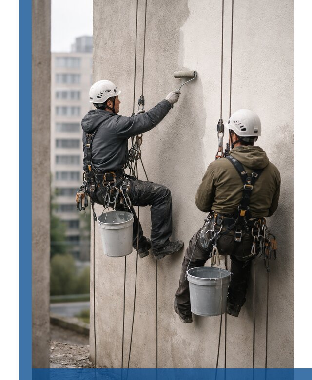 Покраска фасадов высотными альпинистами в Бийске с гарантией