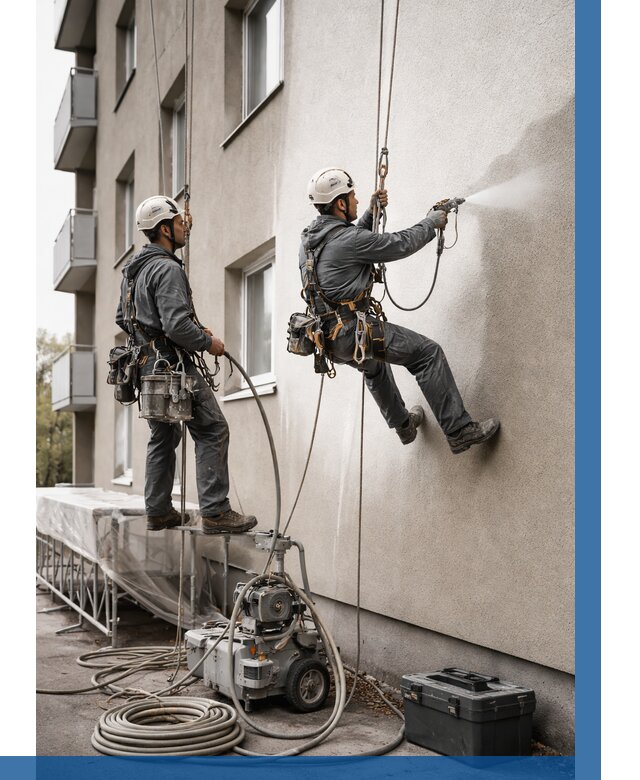 Безвоздушная покраска фасада в Бийске от 229 р/м² | ВЫСОТНИК-Бск