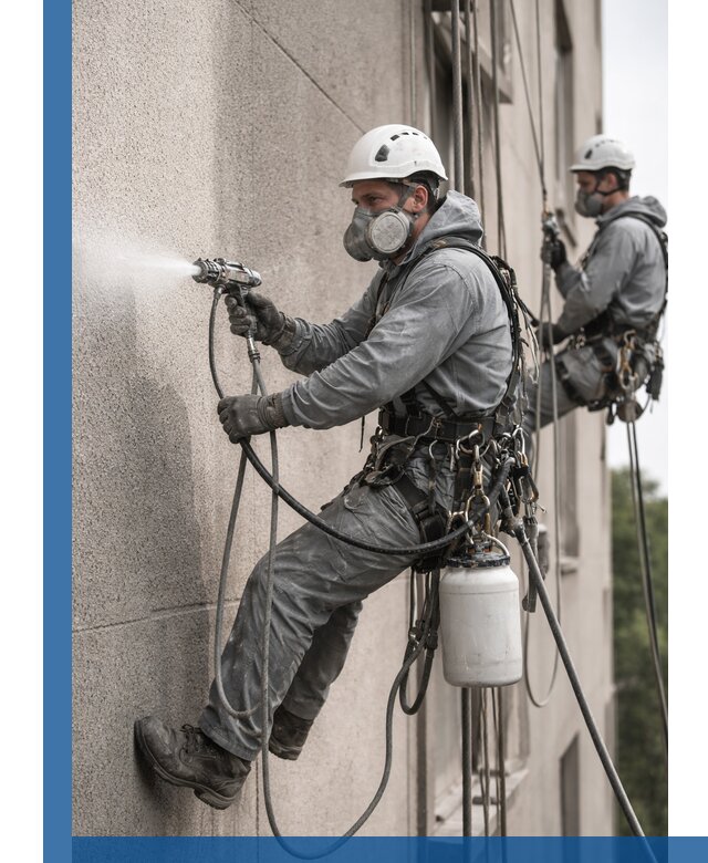 Безвоздушная покраска фасадов зданий в Бийске профессионально