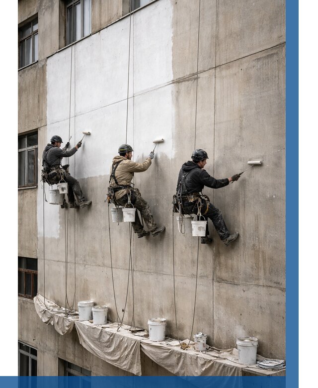 Покраска бетонного фасада в Бийске от 364 р за м2 | ВЫСОТНИК-Бск