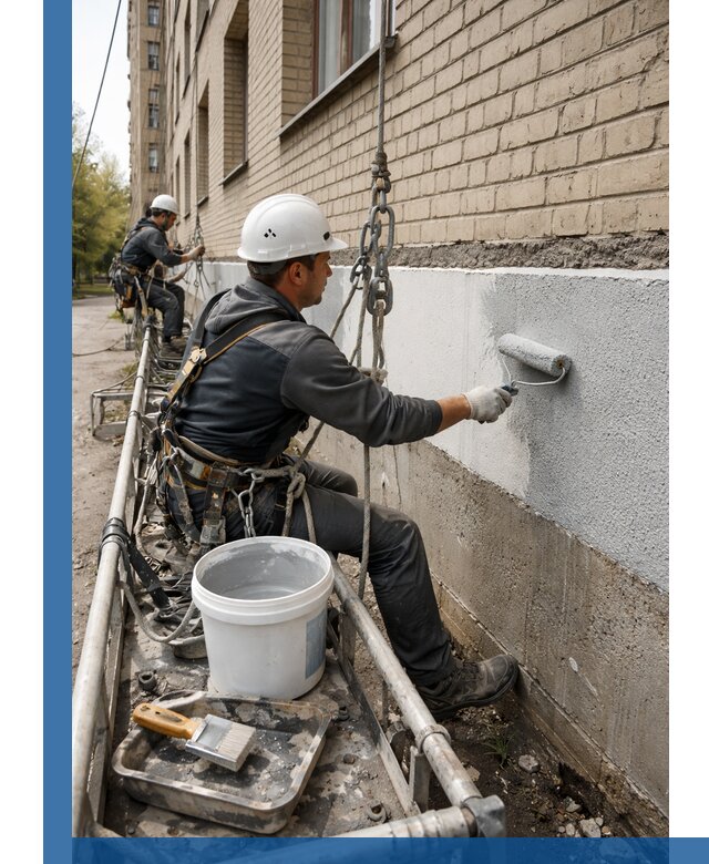 Окраска цоколя здания в Бийске профессионально и надежно