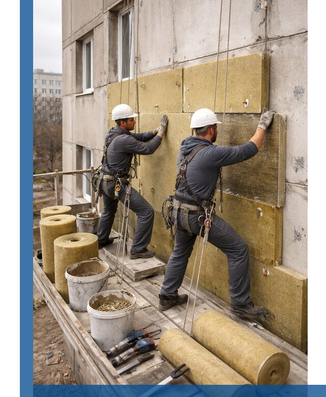 Утепление фасада минватой в Бийске под ключ с гарантией