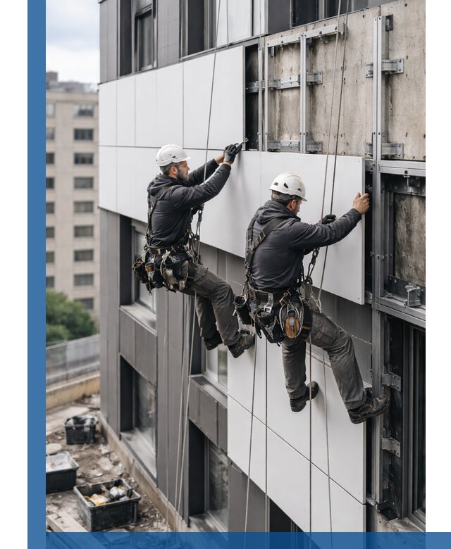 Монтаж композитных панелей фасада в Бийске под ключ