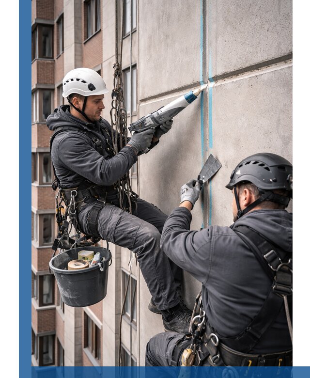 Вторичная герметизация швов фасада и кровли в Бийске