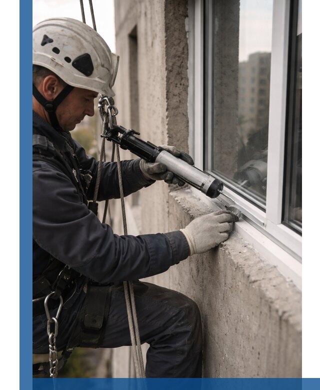 Герметизация оконных швов снаружи в Бийске профессионально