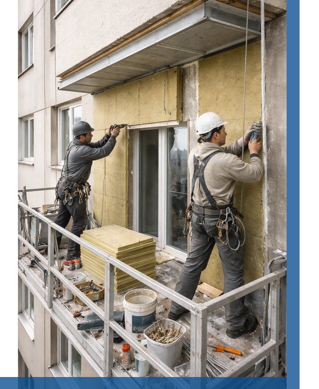 Утепление балкона снаружи в Бийске от 1662 р. под ключ ВЫСОТНИК-Бск