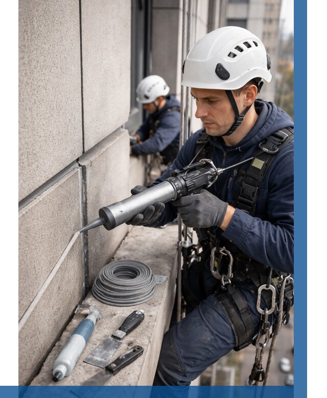 Герметизация деформационных швов фасада в Бийске от 727 | ВЫСОТНИК-Бск