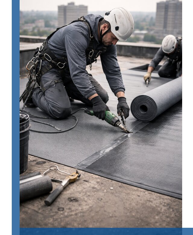 Ремонт мягкой кровли в Бийске с выездом промальпинистов