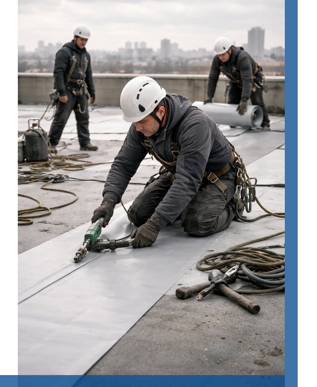 Ремонт мембранной кровли в Бийске от 1870 р./м2 | ВЫСОТНИК-Бск