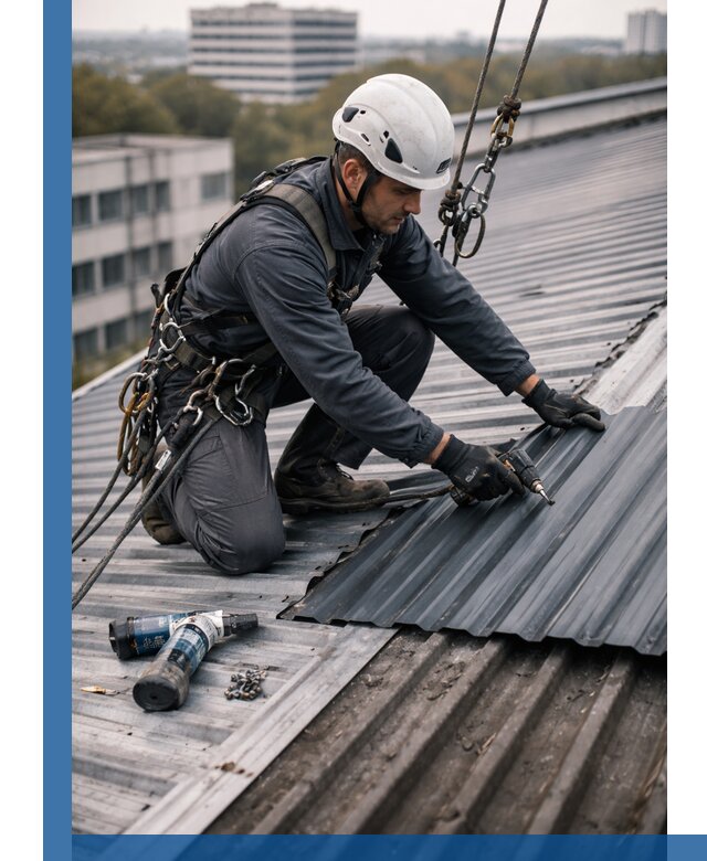 Ремонт профнастила на кровле в Бийске, работы под ключ