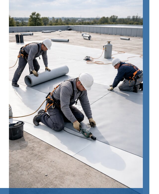 Монтаж мембранной кровли под ключ в Бийске от 1246 р. | ВЫСОТНИК-Бск