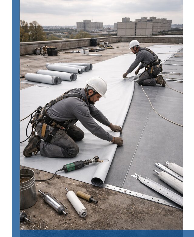 Монтаж мембранной кровли в Бийске для промышленных зданий