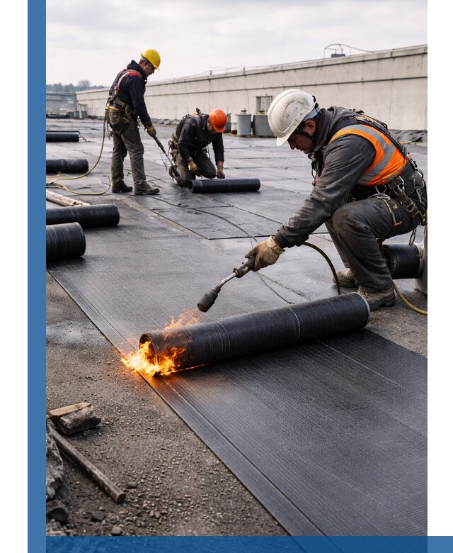Монтаж наплавляемой кровли в Бийске профессионально