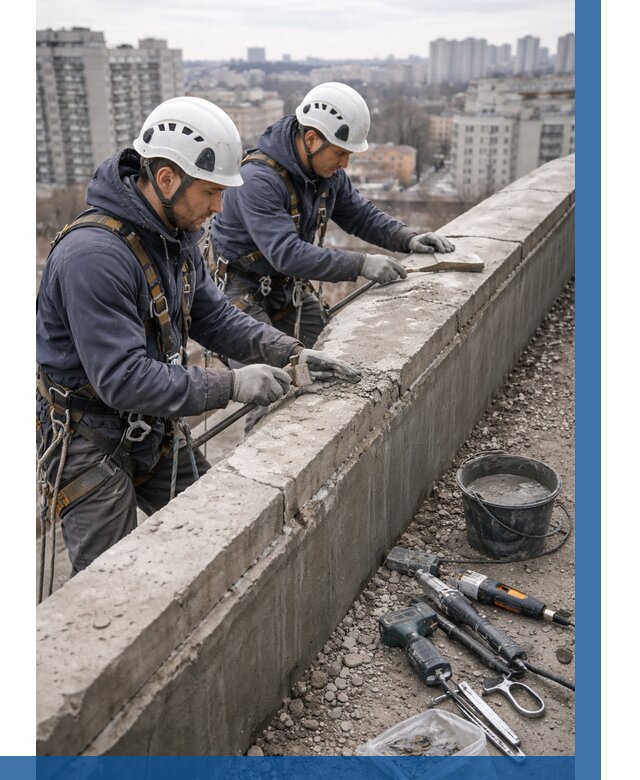 Ремонт парапета на кровле в Бийске от 1558 р. | ВЫСОТНИК-Бск