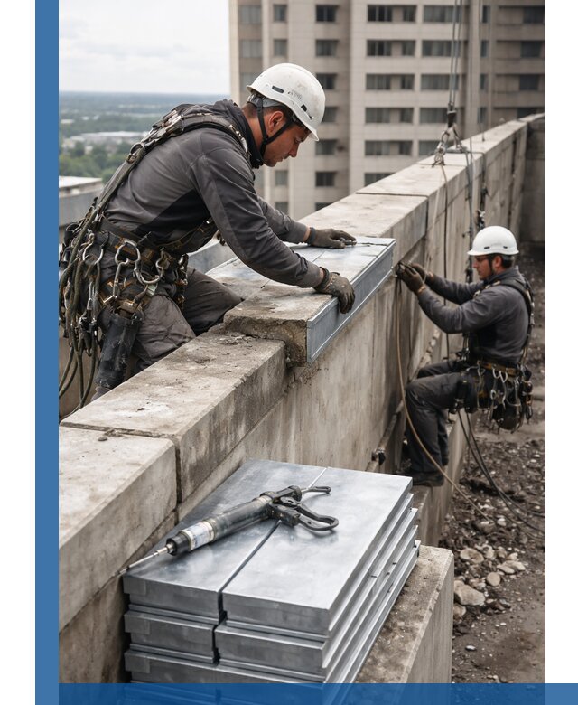Замена парапетных крышек и установка новых в Бийске