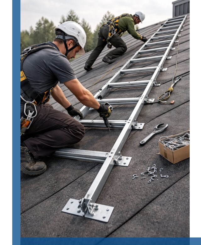 Профессиональный монтаж кровельной лестницы в Бийске под ключ