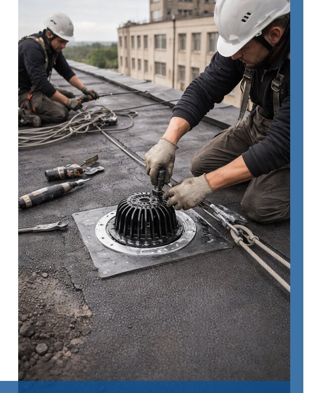 Установка водосточных воронок в Бийске цена от 3635 р. | ВЫСОТНИК-Бск