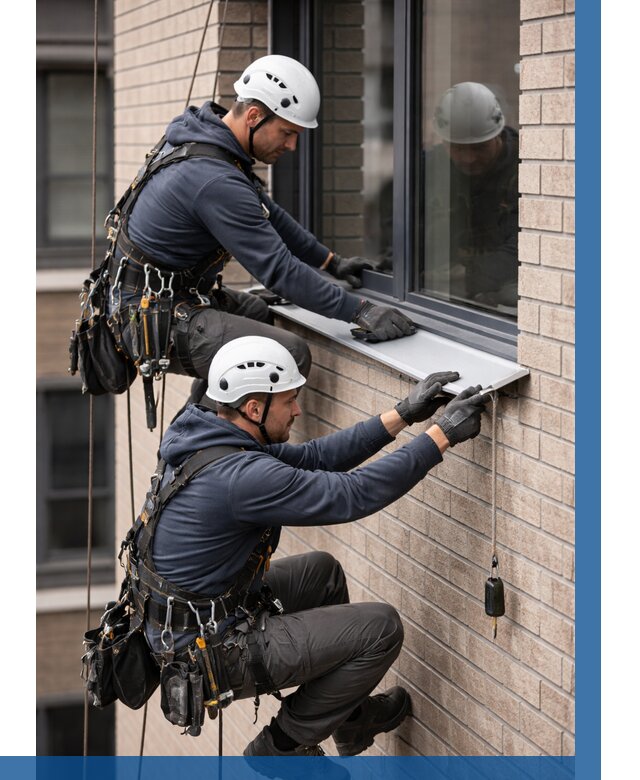 Монтаж оконных отливов под ключ в Бийске от 3635 р. | ВЫСОТНИК-Бск