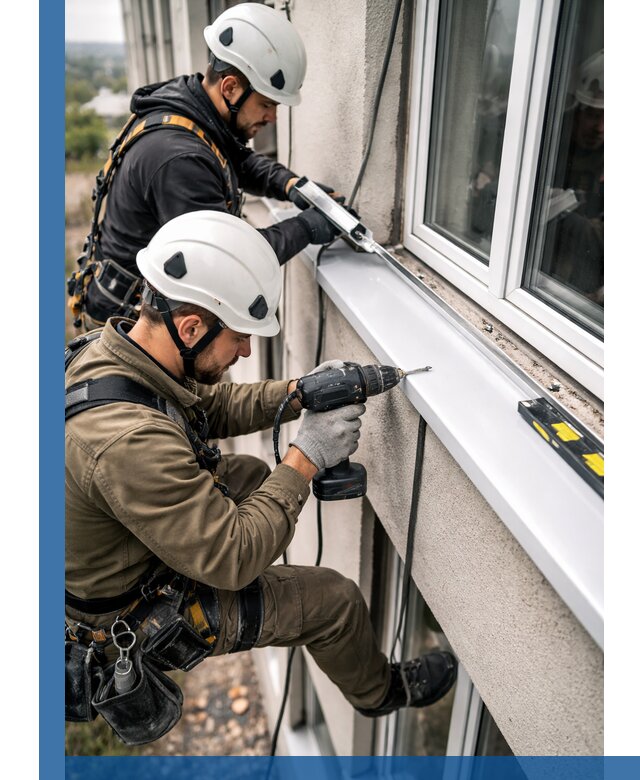 Профессиональный монтаж оконных отливов и отведения воды в Бийске