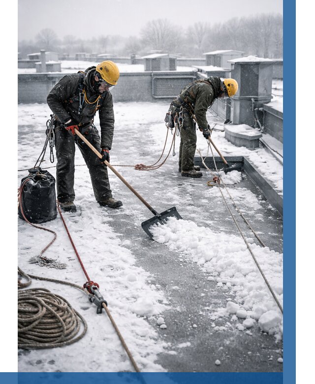 Очистка крыши от снега в Бийске от 7790 р. | ВЫСОТНИК-Бск