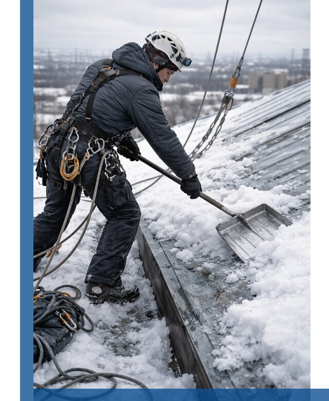 Профессиональная очистка кровли от снега и наледи в Бийске