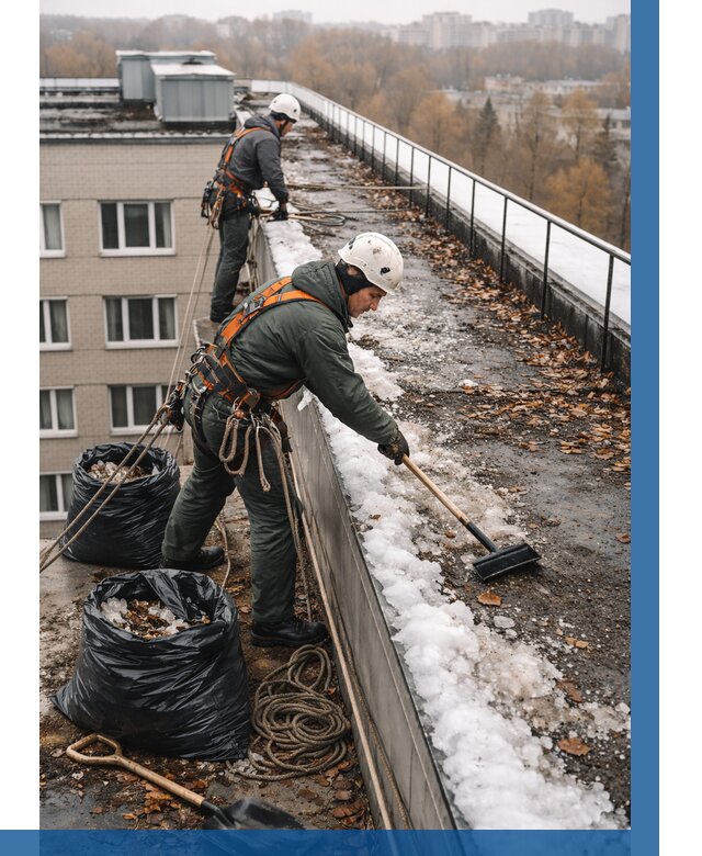 Очистка кровли по периметру в Бийске от 571 р. | ВЫСОТНИК-Бск