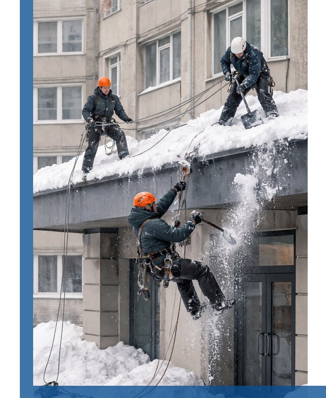 Безопасная очистка навесов от снега в Бийске круглогодично