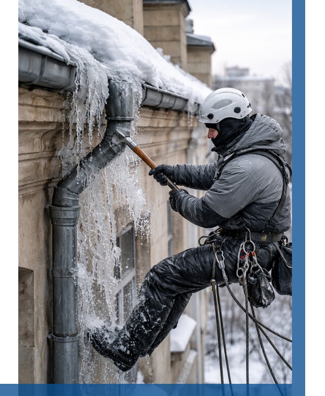 Очистка водостоков от льда в Бийске от 3635 р. | ВЫСОТНИК-Бск