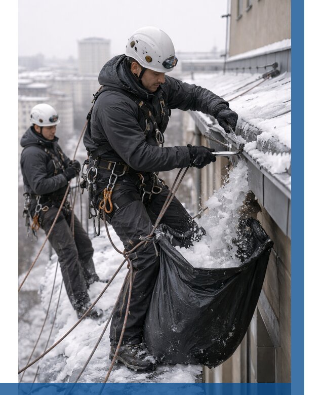 Аварийная очистка крыши в Бийске под ключ от 312 р. | ВЫСОТНИК-Бск