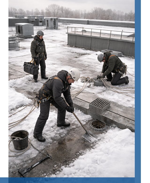 Абонентское обслуживание кровли зимой в Бийске от 8310 р. | ВЫСОТНИК-Бск