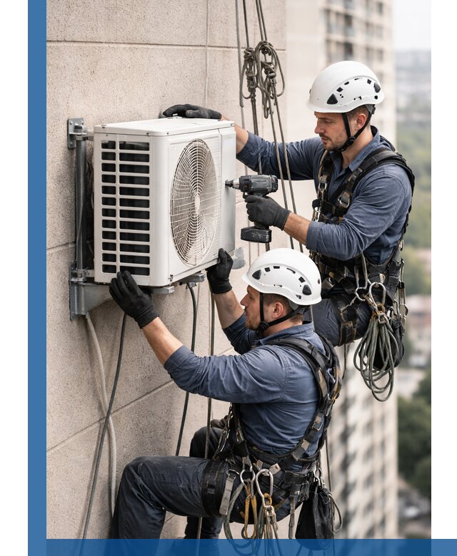 Монтаж внешнего блока кондиционера в Бийске установка и крепление