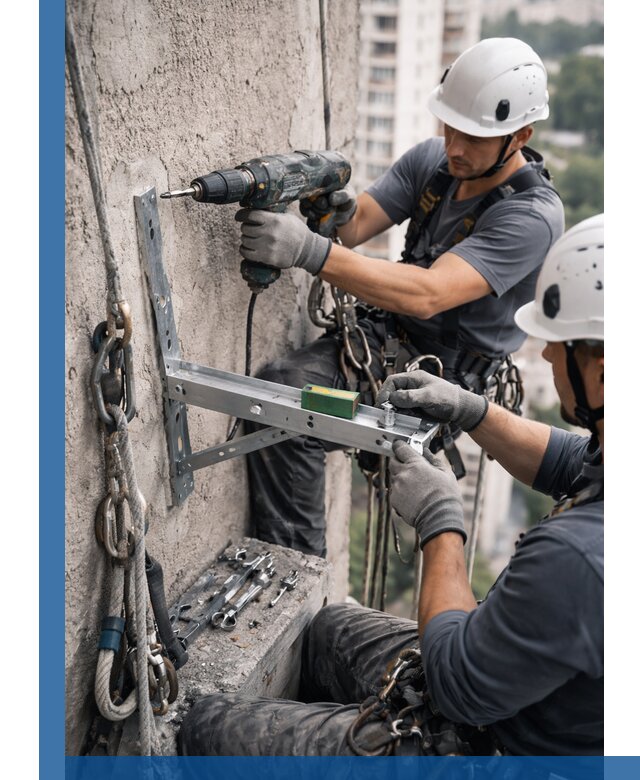 Установка кронштейнов кондиционера и крепежа в Бийске