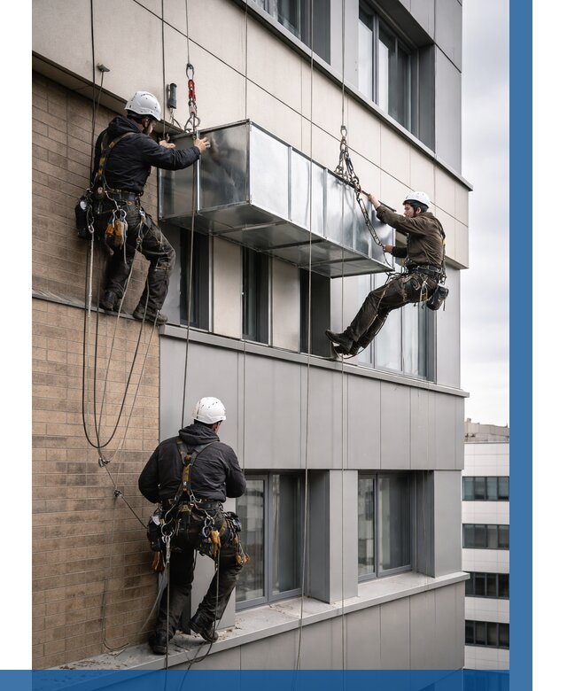 Монтаж воздуховодов на фасаде в Бийске от 1558 р. | ВЫСОТНИК-Бск