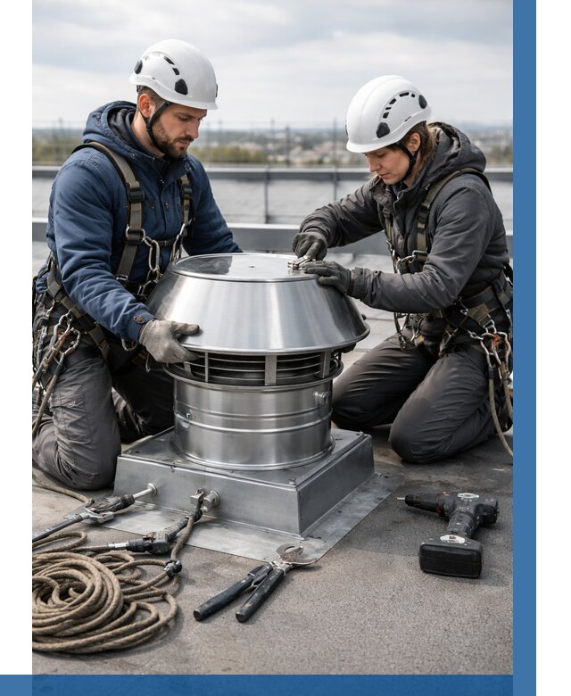 Установка дефлекторов на кровле в Бийске от 4674 р. | ВЫСОТНИК-Бск