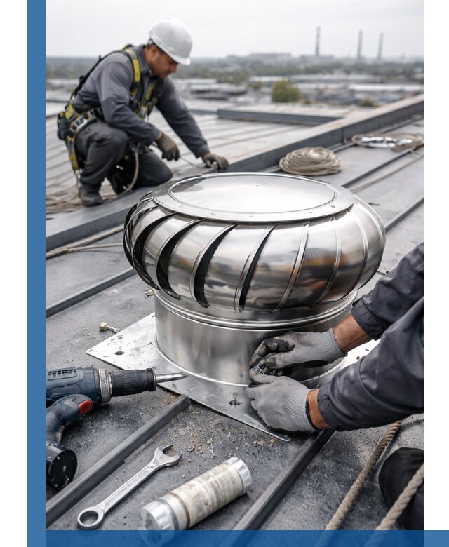 Установка дефлекторов на кровле в Бийске профессионально