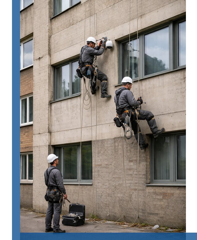Монтаж фасадных камер видеонаблюдения в Бийске под ключ