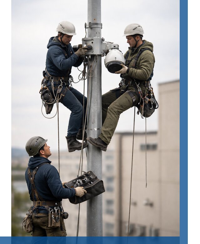 Установка видеокамер на мачте в Бийске от 8829 р. | ВЫСОТНИК-Бск