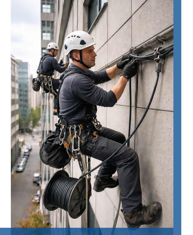 Прокладка кабеля по фасаду в Бийске от 364 р. | ВЫСОТНИК-Бск