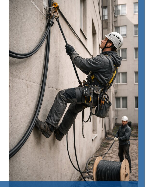 Протяжка кабеля питания на высоте в Бийске от 467 р. | ВЫСОТНИК-Бск